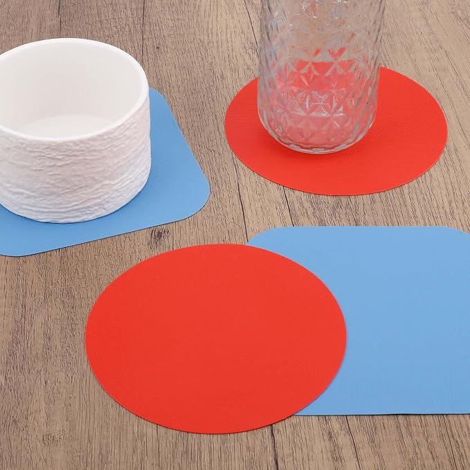 LUTER 4pcs Jar Opener Gripper Pad for Seniors with Weak Hands, Rubber | Multi-function Silicone Bottle Opener Lid Cap Rubber Gripper Pads Kitchen Coasters Gadgets, Blue, Red