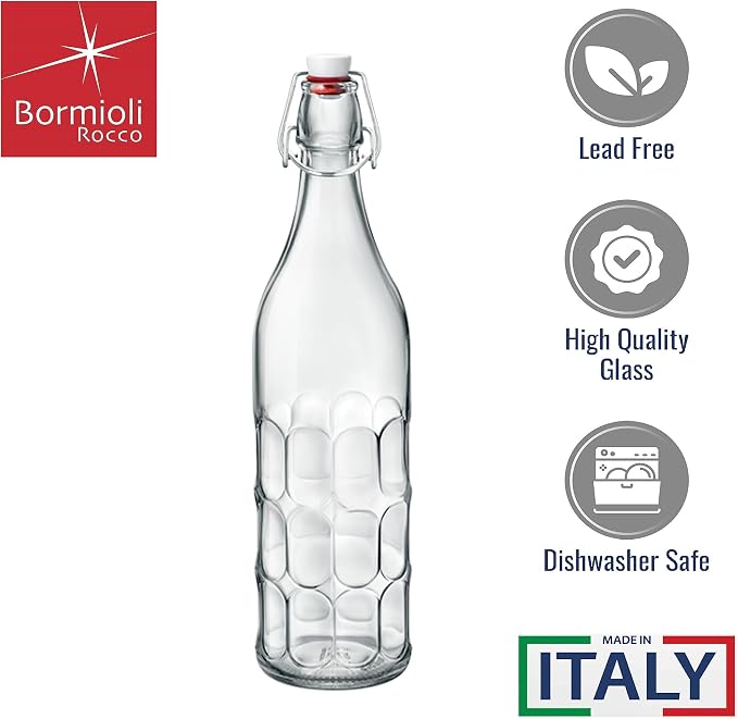 Bormioli Rocco Moresca Bottle, 33.75 oz, Clear, Twin
