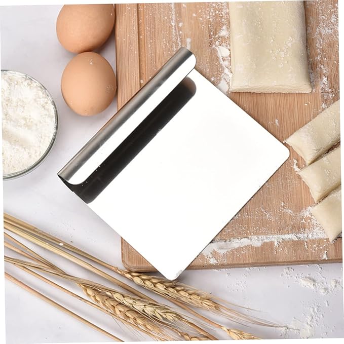 Hemoton Stainless Steel Bench Scraper Dough Pastry Cutter Baking Dough Chopper Cutter Multipurpose Paste Pizza Food Scraper for Kitchen