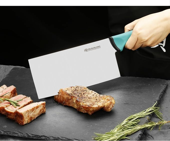 YOUSUNLONG Chopping Knife - 8 Inch Meat Cleaver and Vegetable Kitchen Knives - Premium High Carbon Molybdenum Steel Blade - Razor Sharp - Ergonomic & Non-slip Handle