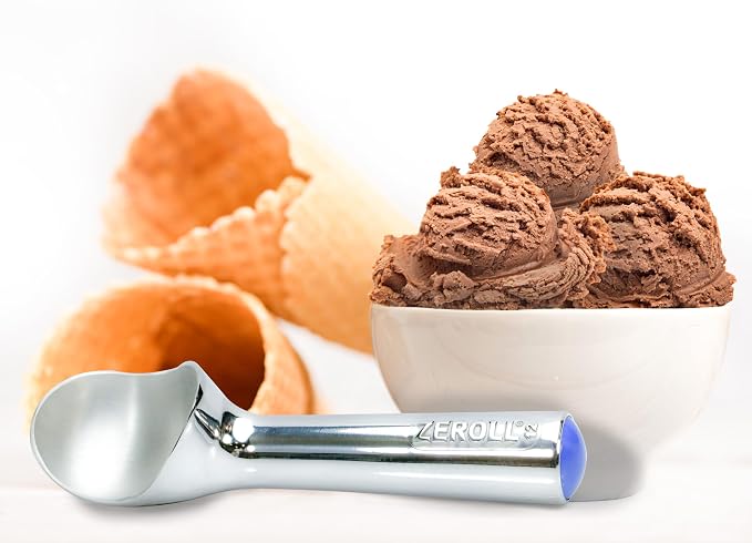 Zeroll #12 3 oz. Blue End Cap Aluminum Zerolon Ice Cream Scoop