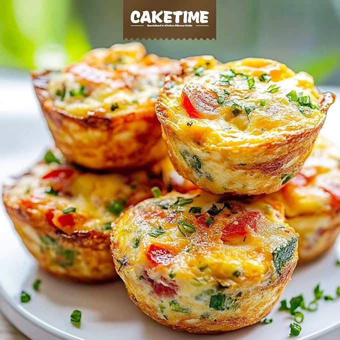 CAKETIME Silicone Muffin Pan, 2 Packs Jumbo 6 Cups and Regular 12 Cups for Baking Muffins, Cupcakes, Egg Bites, Frittatas