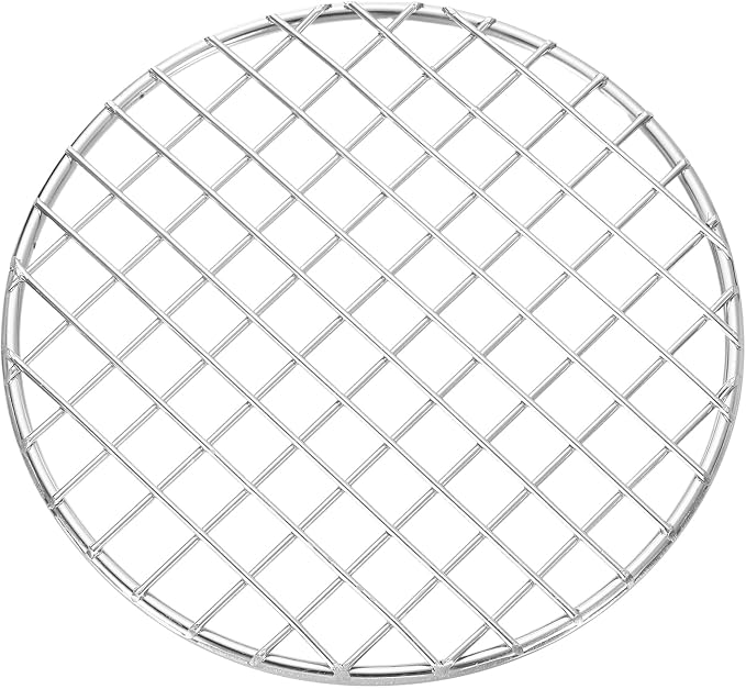 uxcell Round Cooking Rack, Dia 6.5 Inch Stainless Steel Grill Grate Cross Wire Barbecue Grill for Cooking Baking Air Fryer Racks, Silver