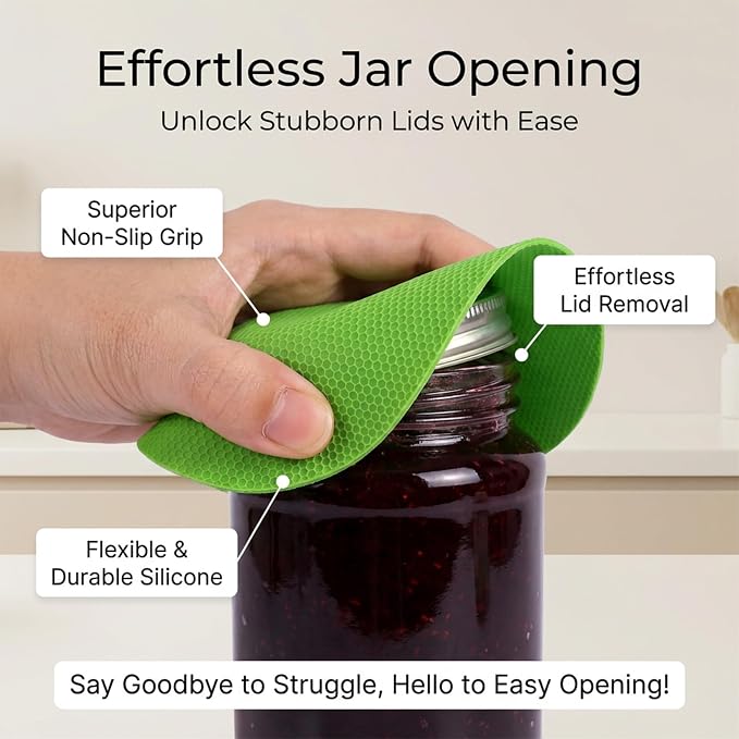 MAQIHAN Jar Opener Gripper Pad - 6 PCS Jar Grippers with Non Slip Grip | Rubber Bottle Opener for Seniors, Arthritis, Weak Hands, Multi-Function Gripper Pad for Tight Lids & Caps, 6 Colors