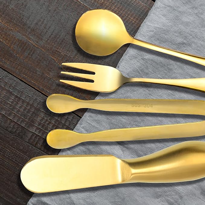 Funland 14 PCs Gold Cheese Spreader Knives Set, Butter Knife Spreaders for Cheese Board Accessories, Mini Cheese Knife Slicer with Serving Tongs Spoons and Fruit Forks Charcuterie Utensils - Gold