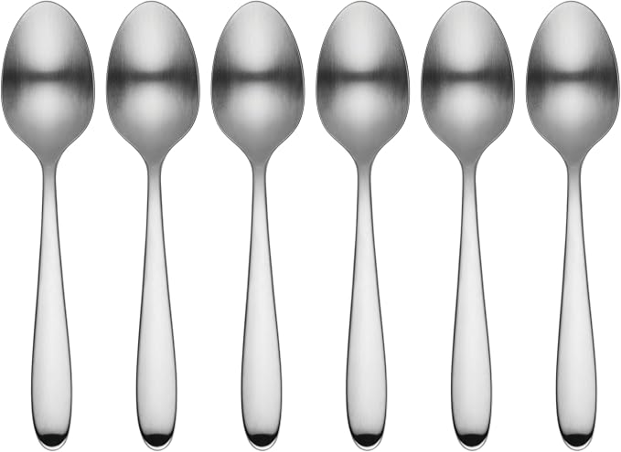 Oneida Silverware Set, Vale Everyday Flatware Dinner Spoons Set Of 6, Service For 6, Soup Spoon, 18/0 Stainless Steel, 7.1 x 1.5-Inch, Dinner Spoon Sets, Dining Spoons (6-Piece, Silver)