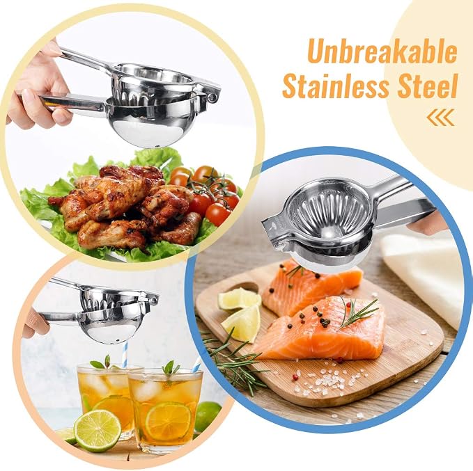 Upgraded Lemon Squeezer Meidong Super Stainless Steel 304 Hand Press Juicer Manual Citrus for Juicing Lemon ＆ Limes, Vegetables (Middle)
