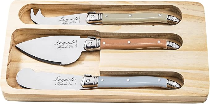 Laguiole Style de Vie Cheese knives Premium Line, set of 3, treasure