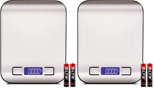 Food Kitchen Scale, Black (Pack of 2)