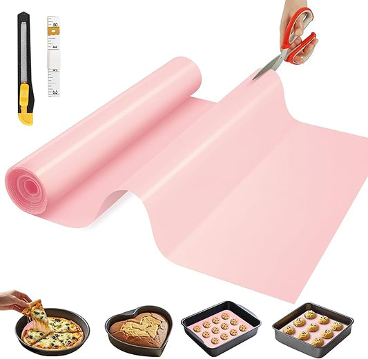 GTJ Silicone Baking Mat Roll, Reusable Baking Sheet Liners, 12 in x 6 ft | Free Cut to Size, Food-Grade, Non-Stick, Non-Slip, For Dough, Pastry, Air Fryer, Freeze Dryer, Oven Pan, Kitchen Counter