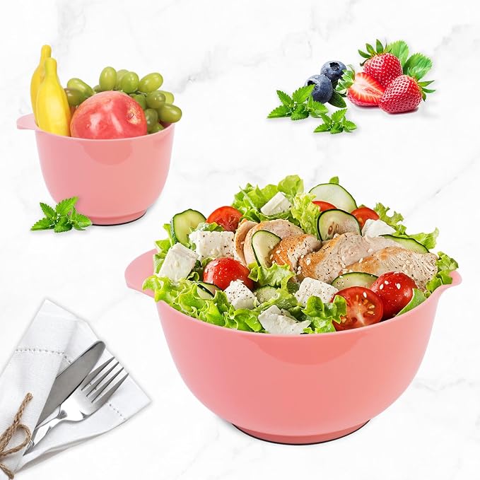 BoxedHome Classic Mixing Bowls Set of 4, 4.5, 3.5, 2.5 and 1.7 quarts | BPA Free Plastic, Microwave Safe