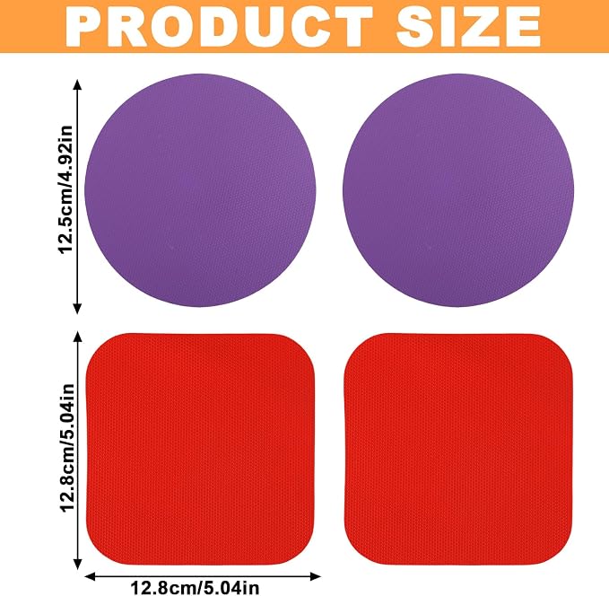 LUTER 4pcs Jar Opener Gripper Pad for Seniors with Weak Hands, Rubber | Multi-function Silicone Bottle Opener Lid Cap Rubber Gripper Pads Kitchen Coasters Gadgets Gadgets, Purple, Red