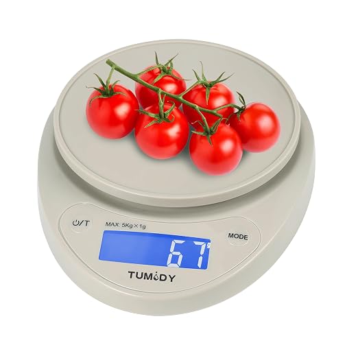 Small Digital Kitchen Scale Food -11lb/5kg Kitchen Weight Scale with LCD Display for Weight Loss, Sourdough Bread, Baking, Cooking, Keto and Meal Prep, 1g Precision, Batteries Included, Khaki