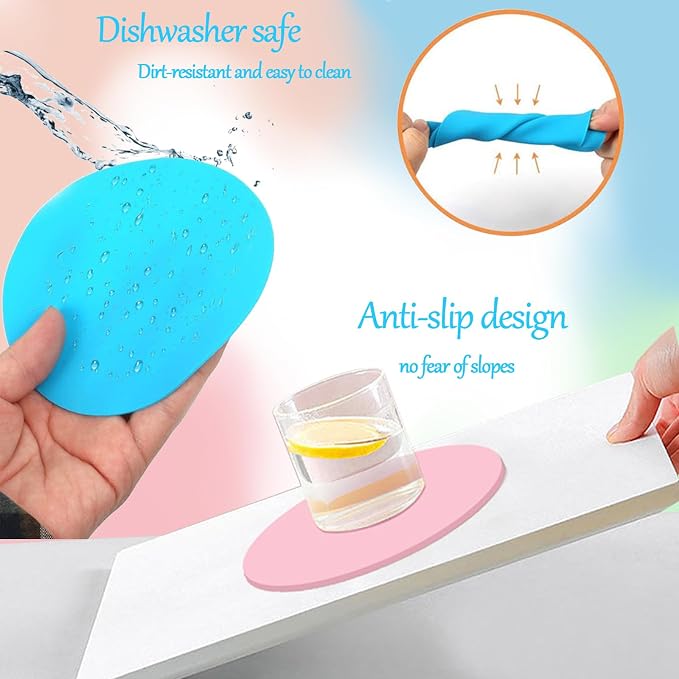 Rubber Jar Opener Gripper Pad Set Gadgets 4pcs Round Multi Function Can Silicone Easy Opening Bottle Lid Heat Insulated Non Slip for Seniors Arthritis Weak Hands Kitchen Coasters Tool
