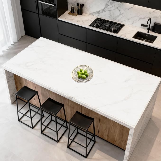 84''x24'' Large Silicone Mat for Kitchen Counter, Non-Slip Heat Resistant Countertop Protector, Waterproof Multipurpose Mat for Kitchen Island, Semitransparent
