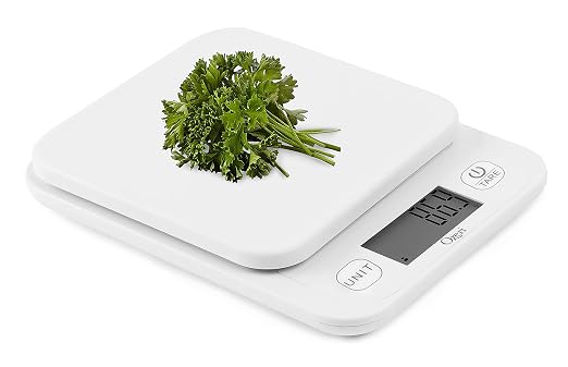 Ozeri® Garden and Kitchen Scale II with 420 Variable Graduation Technology® | Measures most delicate garden herbs and greens at 0.1 g for ingredients under 420 grams and 0.5 g for items over 420 grams