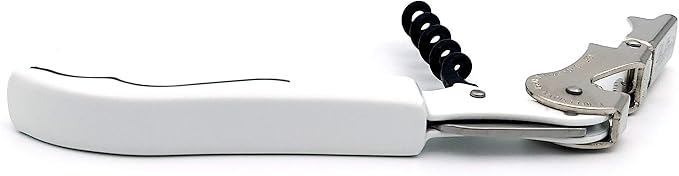 Pulltap's Genuine Classic 500 Waiter's Corkscrew – Double-Hinged Wine Key with Hinged Foil Cutter – Patented Design – Made in Spain – White (Blanco)