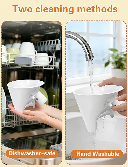 Flour Funnel for KitchenAid Mixer 5 Qt, Anti-Splash Kitchen Aid Accessories and Attachments for Tilt-Head Stand Mixer 4.5 & 5 Quart, Dishwasher Safe No-Mess Baking Tool