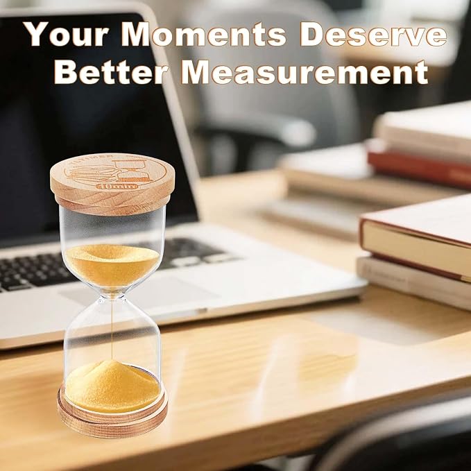 5 Minute Sand Timer, Wooden Hourglass Hour Glass Timer, Small Gold Sand Clock,Reloj De Arena, Sand Watch 5 Min for Kids, Games, Classroom (Gold)