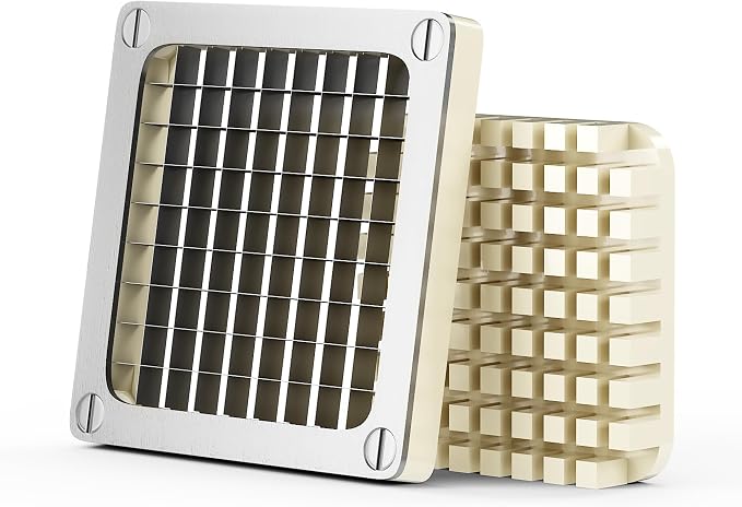 Sunvivi 3/8inch Replacement Chopper Blade,Silver Commercial Vegetable Chopper Dicer with Stainless Steel Blade and Pusher Block, Blade for Fruit Cutting Machine Tomato onion French Fries Cutter