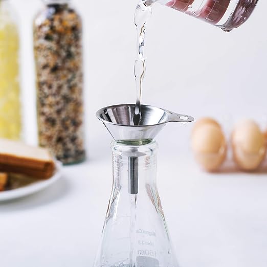 Fox Run Metal Kitchen Funnel Set, 3", 2", and 1.5" Stainless Steel Funnels