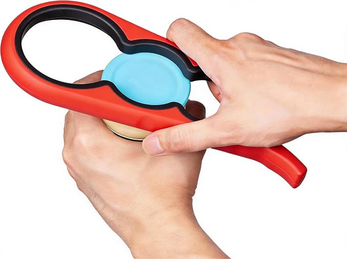 Jar Opener for Seniors with Arthritis, Easy Open Jar Opener Set, 5-in-1 Bottle Opener & 4-in-1 Lid Opener with Non Slip Grip Pad, Heavy Duty Kitchen Tools for Weak Hands & Elderly