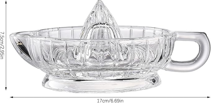 YGHQAP Glass Lemon Squeezer Manual Citrus Juicer with Handle and Pour Spout Clear Hand Press Juicer Manual Hand Squeezer for Fresh Fruit Juice Orange