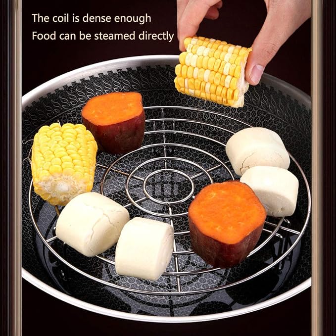 Steam Rack, Heavy Duty Steaming Rack Stand, Stainless Steel Round Steamer Cooling Rack Trivet, Pot Steamer Insert Food Stand, Steaming Cookware Accessories(15.5cm/6.1in)