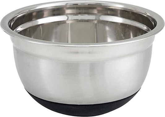 Winco Mixing Bowl with Silicon Base, 1.5-Quart, Stainless Steel, Black