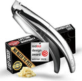 Lifetime Replacement Garlic Press Stainless Steel No Need to Peel, Detachable Handle for Fine Mincing-Premium Garlic Mincer Tool, Rust-Proof, Easy to Clean, Dishwasher Safe Garlic Crusher
