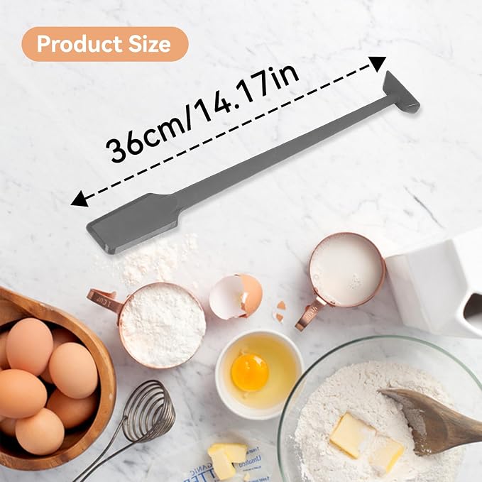 Silicone Jar Spatula, 36cm Long Handle Food Scraper for Jars, Smoothies, Blenders, Kitchen Stirring Mixing Scraper Dual-End Narrow Silicone Spatula