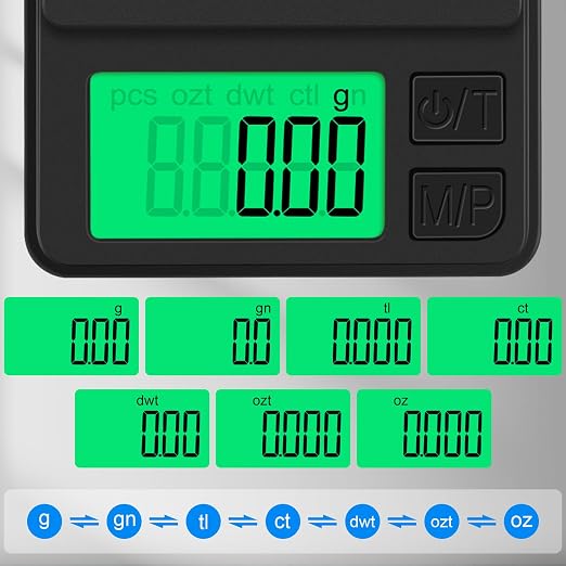Digital Pocket Scale 1000g x 0.01g, Diyife Portable Precision Gram Scale | Jewelry Scale with Protective Cover, Auto-Off, Backlit LCD, 7 Units Tare, for Food, Kitchen, Coffee, Battery Included