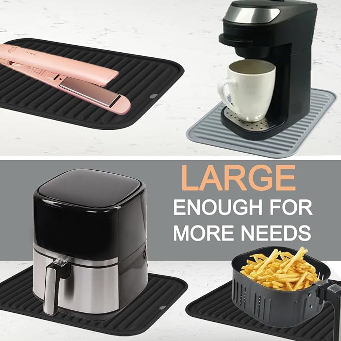 Extra Large Silicone Trivets for Hot Pots and Pans 16x12 Inch, Heat Resistant Hot Pads for Countertops, Hot Dishes, Pot Holders for Kitchen, 3 Pieces, Black