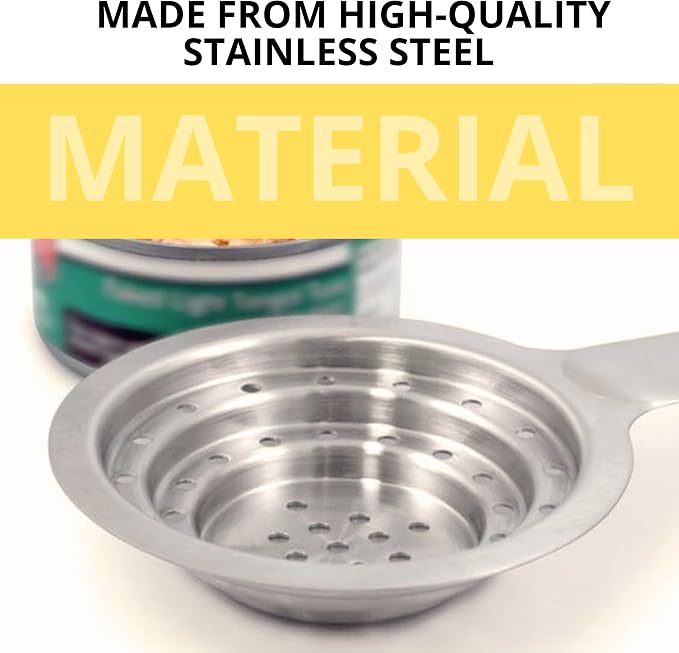 Universal Can Colander Stainless Steel – Small Multipurpose Food Grade for Large and Small Cans Vegetable Fruit Tuna Stainless Steel Strainer with Handle