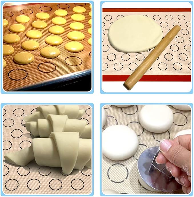 Baking Sheet with Cooling Rack and Silicone Baking Mat, 20 Inch Stainless Steel Bakeware, Healthy & Nontoxic & Rustproof & Easy Clean & Dishwasher Safe