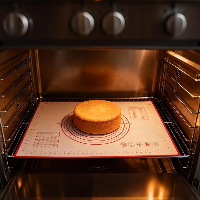 Silicone Baking Dough Pastry Mat, JJOO Large Bread Rolling Cookie kneading Baking Mats for Counter, Nonstick, Easy to Clean (27x20Inch)