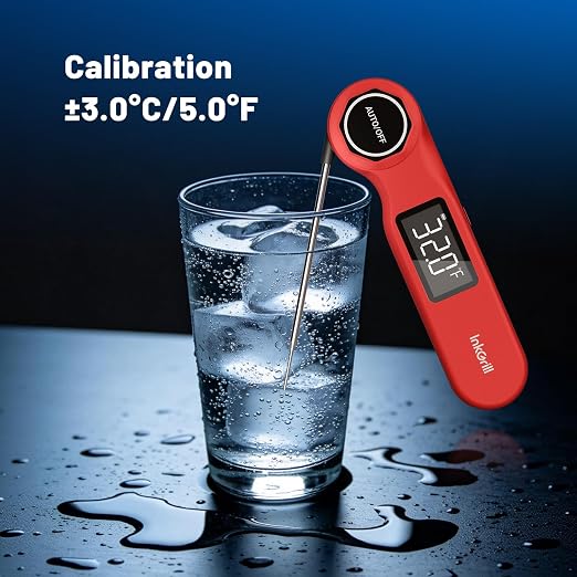 Professional Meat Thermometer Digital 0.5s Instant Read Thermometer ±0.5°F Accuracy, 1.42" Backlit Display Waterproof Cooking Thermometer, Food Thermometer for BBQ Cooking, Candy, Back Magnet