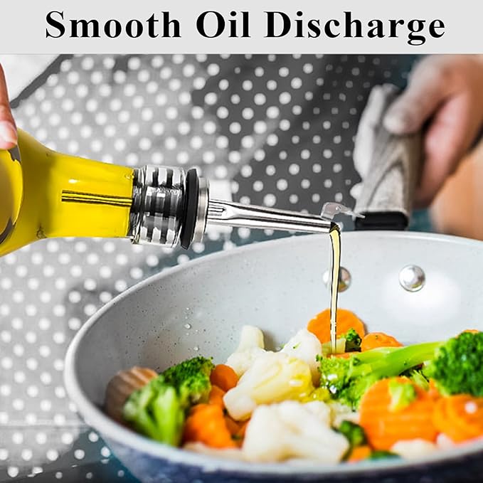 4 Pack Oil Pourerswith Flip Top, Olive Oil Dispenser Spout, Oil Spout Liquor Bottle Pourer Spouts, Speed Pour Spouts for 3/4" Bottle Mouth