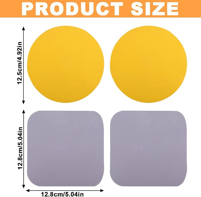 LUTER 4pcs Jar Opener Gripper Pad for Seniors with Weak Hands, Rubber | Multi-function Silicone Bottle Opener Lid Cap Rubber Gripper Pads Kitchen Coasters Gadgets, Yellow, Gray
