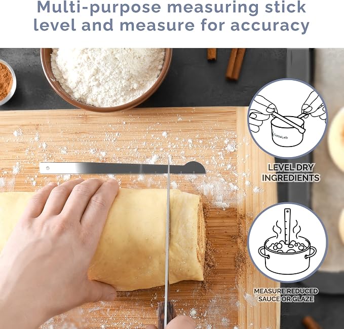 CuttleLab Measuring Cups and Measuring Spoons Set of 14 - Stainless Steel Measuring Cups and Spoons Set, Includes 1/8 Teaspoon Measuring Spoon, 1/8 Cup Measuring Cup, Leveler Dry (14, Farmhouse)