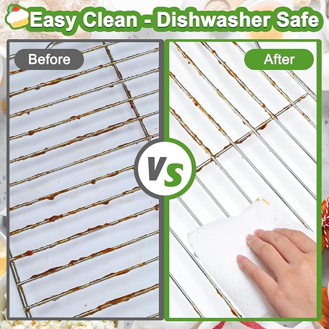 Decymis Cooling Rack and Baking Rack, Stainless Steel, 2PCS, 10" x 15" | Heavy Duty Cooling Racks for Cooking and Baking, Sturdy Wire Rack for Baking & Grilling, Easy to Clean Oven & Dishwasher Safe
