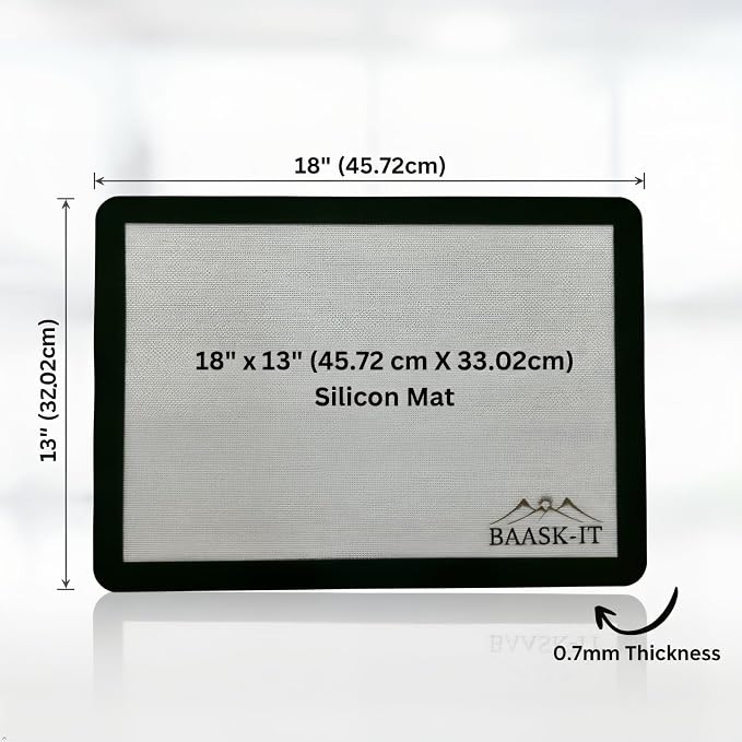 Silicone Baking Mats Set – 3 Pcs, Non-Stick Reusable, Parchment-Free Oven liners (18" x 13" + 15" x 10")