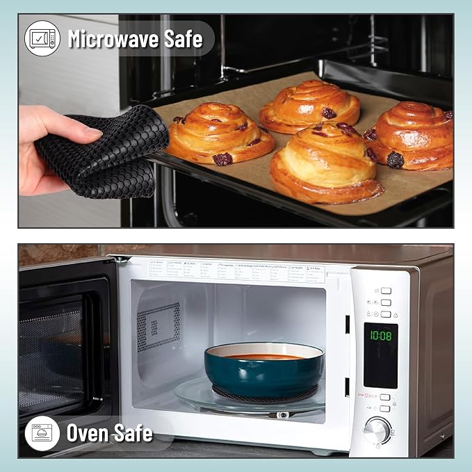 BTaT Silicone Trivet Mats, 2 Pack - Green, Protects Hot Pots & Pans