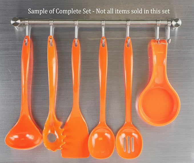 Reston Lloyd Cooking Spoon for Serving, Basting, Mixing, Heat Resistant, BPA Free Melamine 11 inch Utensil with Ergonomic Handle, Set of 6, Orange