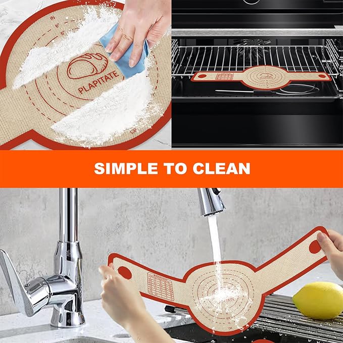 PLAPITATE Silicone Bread Sling Dutch Oven Liner, Non-Stick & Easy Clean Reusable Oval and Round Silicone Bread Baking Mat with Long Handles, Easy to Transfer Sourdough Bread - 2 Red Set