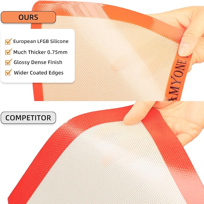 AMYONE Silicone Baking Mat for 2/3 Size Sheet Pan, Platinum, 15x21" Big | Food Grade Silicone for Cookies/Pastries/Chicken/Vegetables; Fits Two-thirds Baking Pans; Nonstick, Easy Clean, Reusable