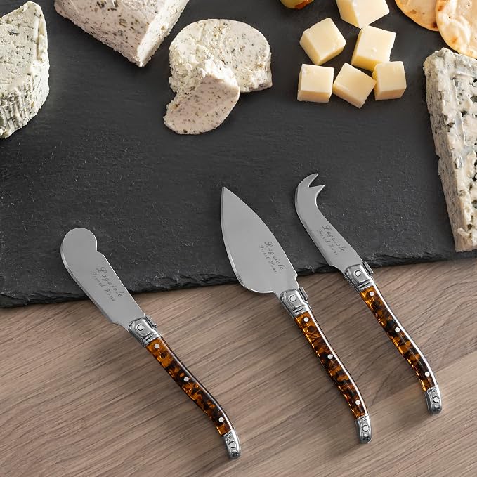 French Home 7-Piece Laguiole Tortoise Shell Cheese Knife and Spreaders Set