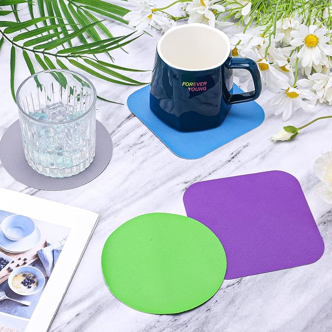 LUTER 4pcs Jar Opener Gripper Pad for Seniors with Weak Hands, Rubber | Multi-function Silicone Bottle Opener Lid Cap Rubber Gripper Pads Kitchen Coasters Gadgets, Blue, Green, Gray, Purple