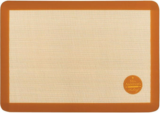 Mrs. Anderson's Baking Non-Stick Silicone Baking Mat - Reusable Oven Liner & Pastry Mat - For Breads, Cookies, Roasting & More - Baker’s Essentials - Heat-Resistant to 480°F - Baking Mat