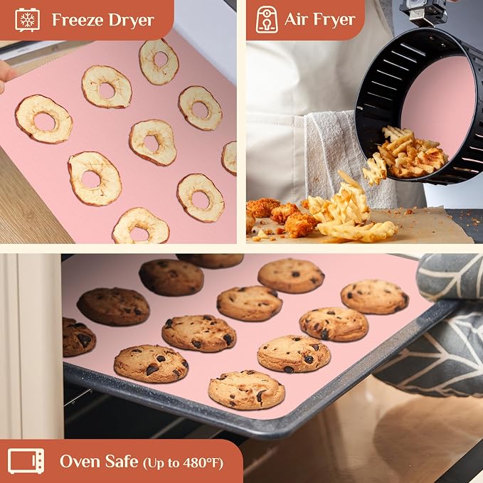 GTJ Silicone Baking Mat Roll, Reusable Baking Sheet Liners, 12 in x 10 ft | Free Cut to Size, Food-Grade, Non-Stick, Non-Slip, For Dough, Pastry, Air Fryer, Freeze Dryer, Oven Pan, Kitchen Counter
